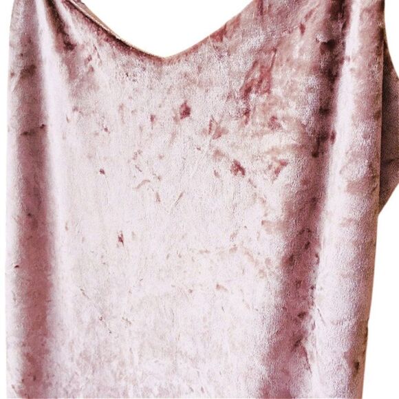 Polly&esther Light Pink Crushed Velvet Slip Dress - Picture 5 of 7